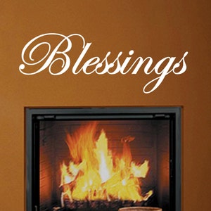 Blessings Decal - Wall Vinyl Sticker Family Dining Room Decor Motivation Love Nursery Thanksgiving Holiday Religious Decal Family Gathering
