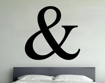 Ampersand Decal - Wall Vinyl Sticker Family Kids Room Mural Playroom Decor Design Grammar Punctuation Lettering Marriage Wedding Shower Gift