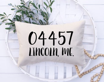 Zip Code Pillow Cover Area Code Pillow Housewarming Gift Personalized Pillow Wedding Gift Custom New Homeowner Gift Pillow Host Gift Pillow