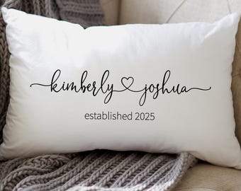 Personalized Pillow Gift Custom Pillow with Names and Date Stylish Font for a Classic Look Great Gift Ideas Personalized Names and Date