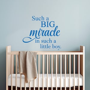 Such a Big Miracle in Such a Little Boy Decal Wall Vinyl Sticker Family Kids Room Mural Decor Love Home Lettering Nursery Baby Child Girl