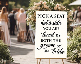 Wedding Sign Decals Pick A Seat Decal Wedding Decorations Rustic FREE SHIPPING Decor Decals Wedding DIY Decal Custom Wedding Sign Decal