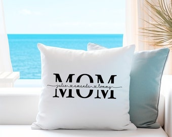 MOM Pillow Cover Mom and Children Pillow Cover Personalized Pillow Cover for Her Custom Pillow for Mothers Day Pillow Cover