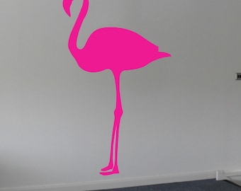 Flamingo - Decal Wall Vinyl Sticker Family Kids Room Mural Fantasy Zoo Tropical Florida Bird Yard Ornament Busch Gardens Cranes Wall Art