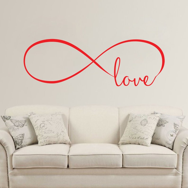 Infinity Love Decal Wall Vinyl FREE SHIPPING Sticker Family Kids Room Mural Motivational Quote Valentines Beautiful Forever Always Symbol image 3