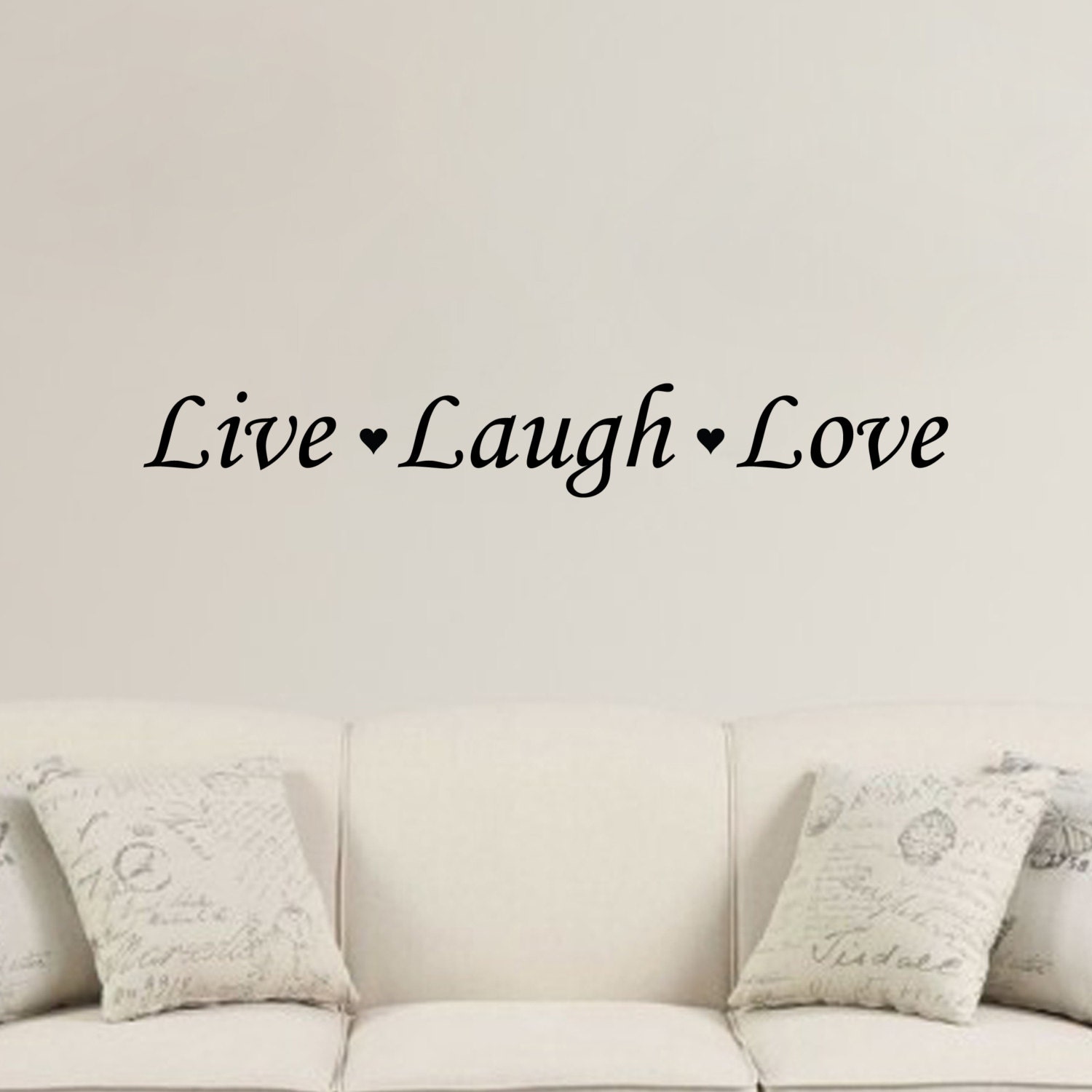 Live Love Laugh Wandaufkleber Zitate Vinyl Aufkleber (weiß, Groß