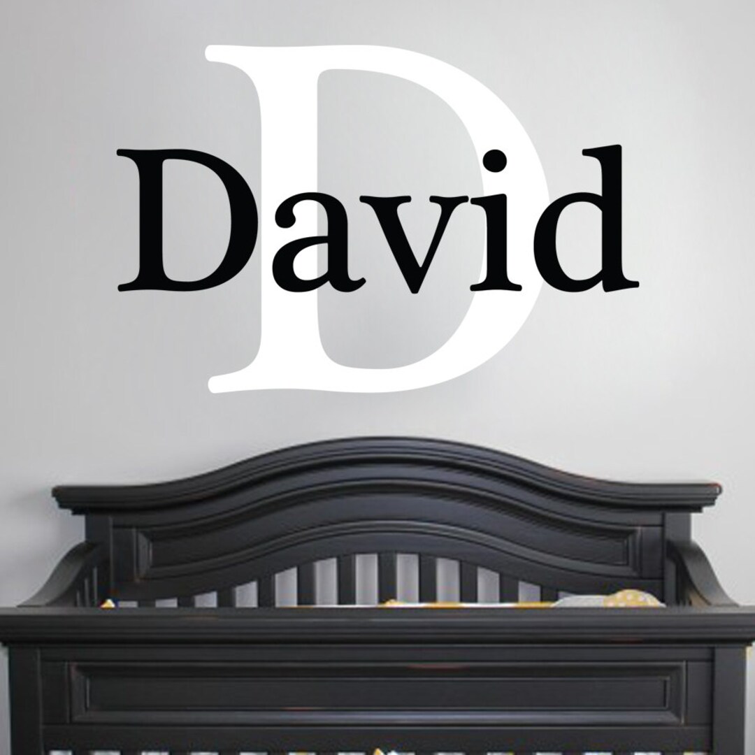 Monogram Decal Initial and Name Wall Vinyl Sticker Nursery Baby Girl ...