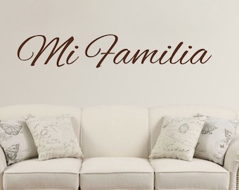 Mi Familia Decal - Wall Vinyl Sticker Espanol Family Kids Room Decor Motivation Love Home Lettering Kitchen Decal Dining Room Family Tree