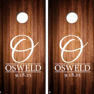 Custom Cornhole Decal Wedding Decals Set of 2 Vinyl Decals FREE SHIPPING Personalized Cornhole Board Decal