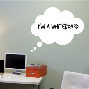 Dry Erase Thought Bubble Whiteboard Vinyl - Decal Wall Vinyl Sticker Family Calendar Marker Writing Comic Cartoon Thought Speak Office Decal