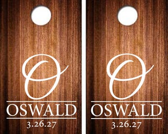 Custom Cornhole Decal Wedding Decals Set of 2 Vinyl Decals Personalized Cornhole Board Decal