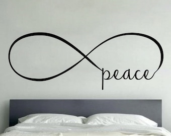 Infinity Peace Decal Wall Vinyl Sticker Family Kids Room Mural Motivational Quote Beautiful Forever Heart Hope Love Always Life Symbol Art