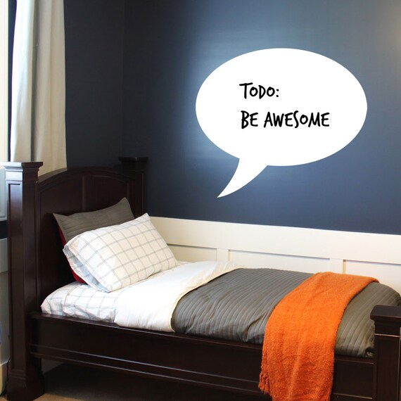 Dry Erase Speech Bubble Whiteboard Vinyl Wall Vinyl Decal Sticker Family Calendar Dry Erase Marker Writing Comic Cartoon Thought Speech