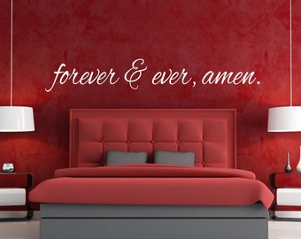 Forever & Ever Amen Decal Wall Vinyl Sticker Bed Room Decal Motivation Decal Marriage Kitchen Decal Dining Room Family Decal