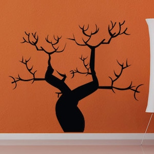 Halloween Decal Spooky Tree - Wall Vinyl Sticker Family Kids Room Mural Holiday Spooky Scary October All Hallows Eve Playroom Window Fun Art