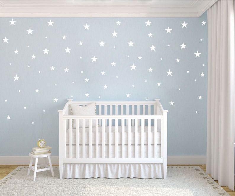 Star Shapes Multisize 75 per Decal Wall Vinyl Sticker FREE SHIPPING Stars Night Sky Nursery Decor Confetti Baby Boy Girls Room Entryway image 4