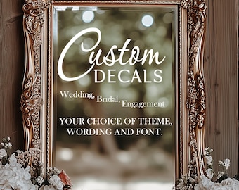 Custom Wedding Mirror Sign Decal Together We Will Design Wedding, Engagement, Bridal Shower, Anniversary, Baby Shower, Retirement Any Party