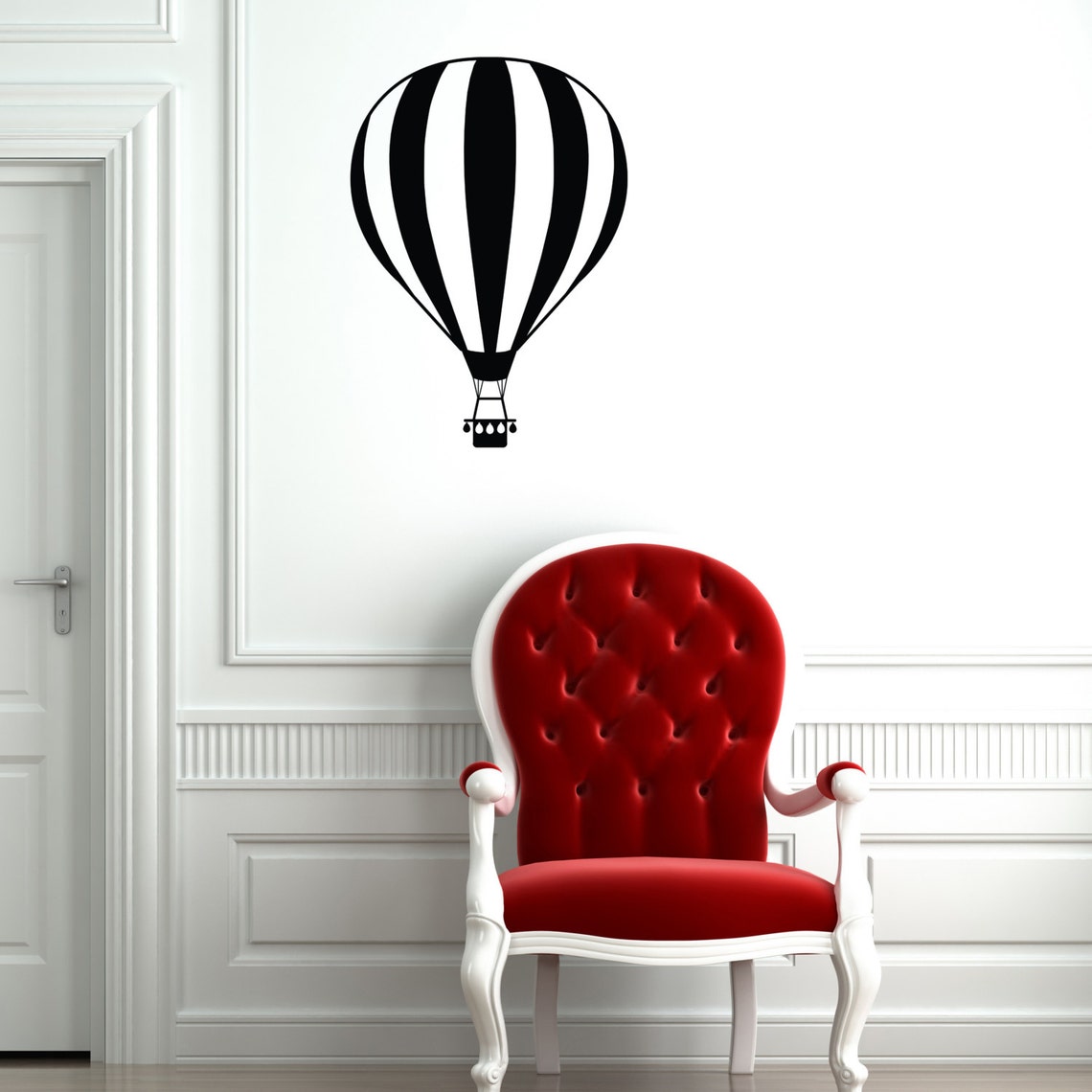 Hot Air Balloon Decal Striped Vinyl Wall Sticker Nursery Etsy