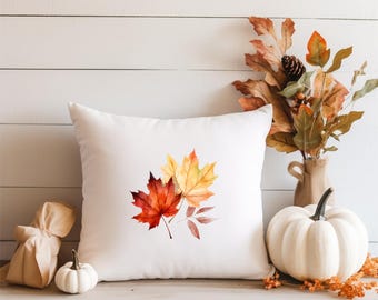 Fall Leaves Pillow Cover Holiday Throw Pillow Thanksgiving Theme Pillow Cover Autumn Leaves Pillow Cover