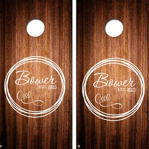 Cornhole Custom Wedding Decals Set of 2 Vinyl Decal Stickers FREE SHIPPING Arrows Customized Personalized Backyard Wedding Lawn Games
