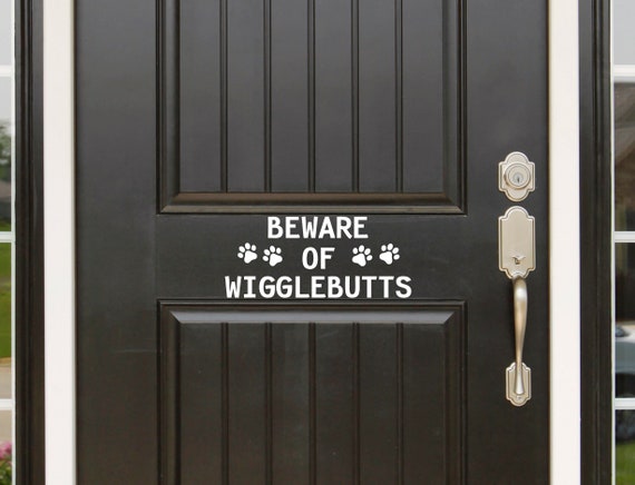 Ornament - White - Beware of the Wigglebutts - Dog Ornament Ornament - White - Beware of the Wigglebutts - Dog Ornament