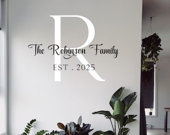 Family Name Decal Custom Wall Vinyl Decal Sticker Family Crest Entryway Personalized Family Name Wedding Gift Family Monogram Wall Art