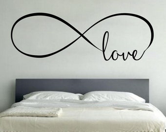 Infinity Love Decal Wall Vinyl FREE SHIPPING Sticker Family Kids Room Mural Motivational Quote Valentines Beautiful Forever Always Symbol