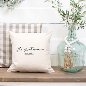 Personalized Family Name Pillow Cover Family Name Throw Pillow Customize w Name & Wedding Date Pillow Cover Wedding Gift Shower Pillow Cover