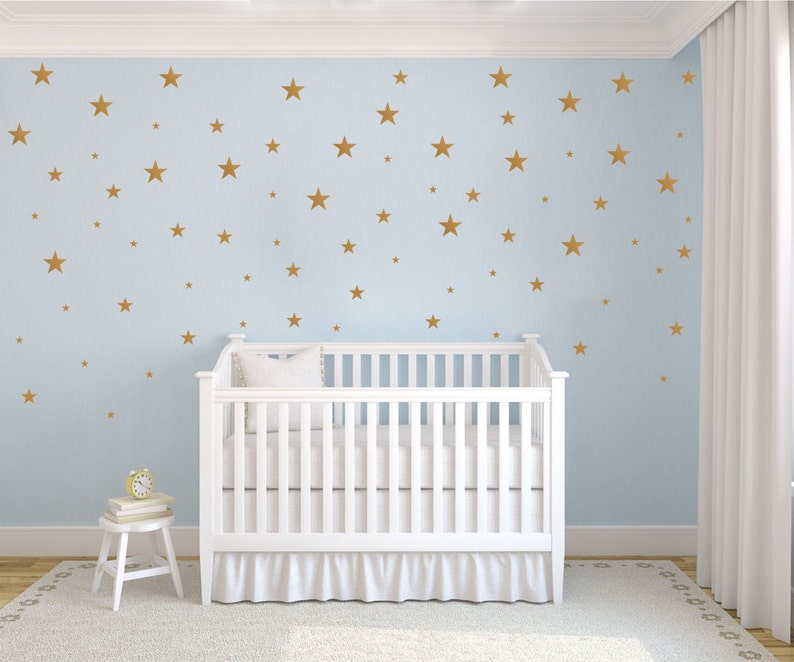 Star Shapes Multisize 75 per Decal Wall Vinyl Sticker FREE SHIPPING Stars Night Sky Nursery Decor Confetti Baby Boy Girls Room Entryway image 3