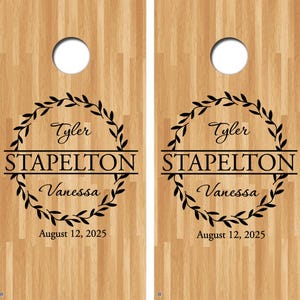 Custom Cornhole Decal Wedding Decals Set of 2 Vinyl Decals FREE SHIPPING Personalized Cornhole Board Decal