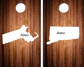 Cornhole Decals Custom Home State Vinyl Wedding Party Decals Home State Customized Any State Decals for Any Occasion Cornhole Decals