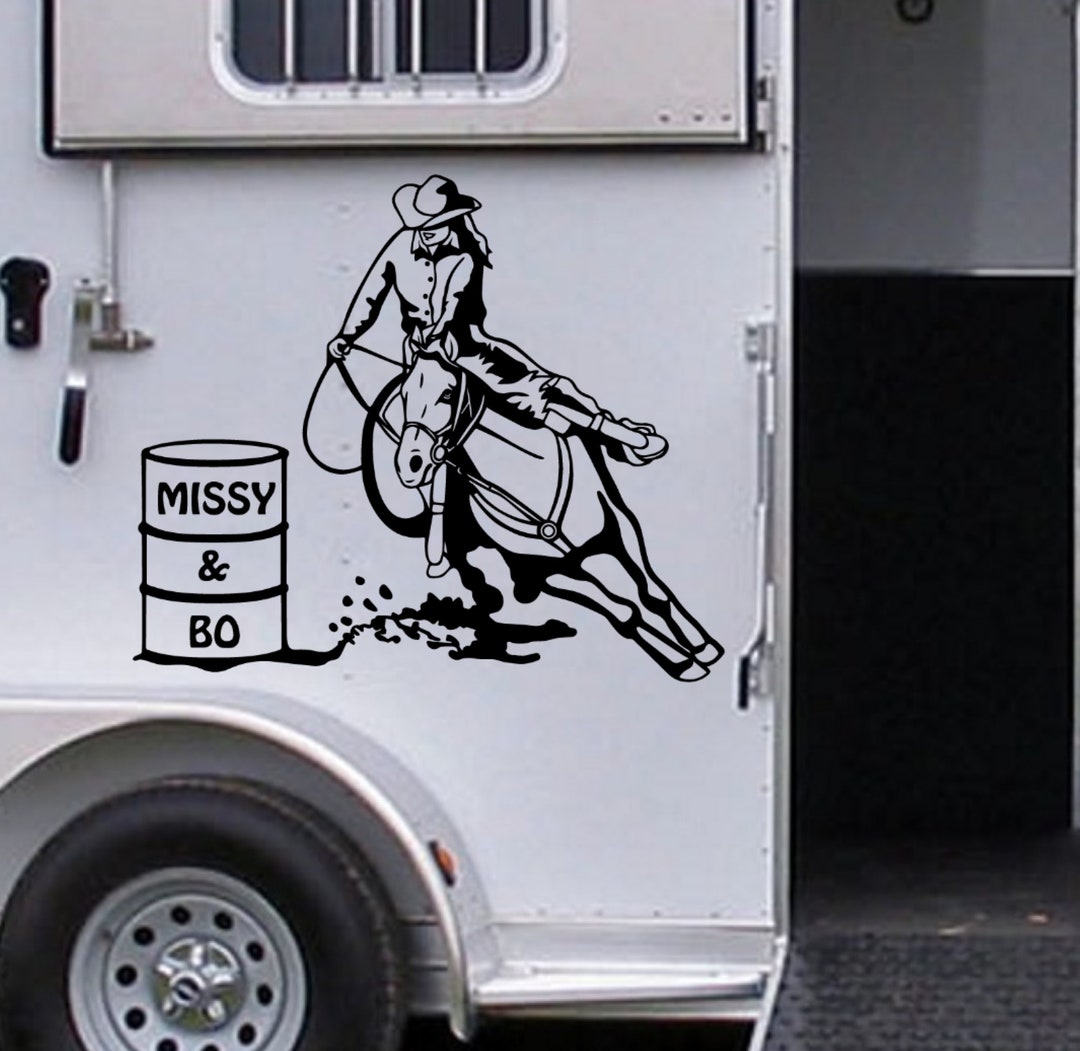 Barrell Racer Decal Barrel Racer Woman Personalized Barrel Vinyl Decal Sticker Horse ...