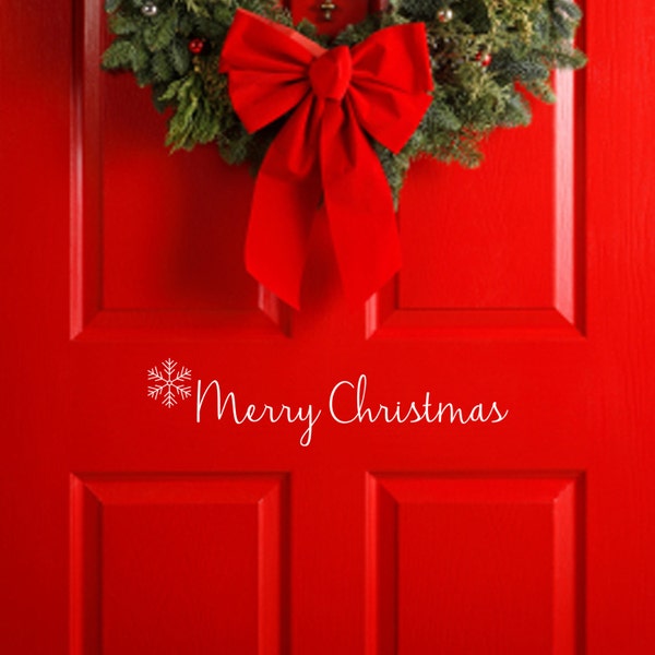 Merry Christmas Decal Christmas Wall Vinyl Sticker Family Kids Room FREE SHIPPING Holiday Season Santa Ho Ho Ho Door Decal Quote Wall Art