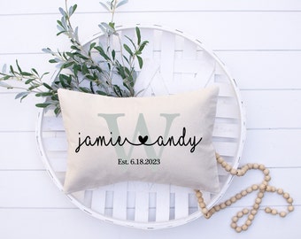 Personalized Wedding Gift Throw Pillow Customize w Names & Wedding Date Pillow for Wedding Gift Pillow Shower Gift Housewarming Gift Pillow
