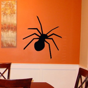 Spider Decal - Wall Vinyl Sticker Family Kids Room Mural Holiday Spooky Scary Insect Web October All Hallows Eve Halloween Spider Insects