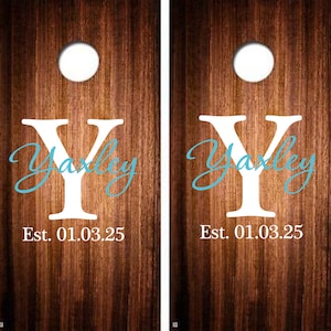 Custom Cornhole Monogram Vinyl Stickers Personalized Backyard  Themed Party Husband Wife Outdoor Games Fun Beautiful Cornhole Decals