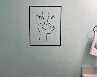 Holding Nose Bathroom Decal Vinyl Wall Decal Bathroom Wall Decor Funny Decals for Bathroom Entryway Decal Potty Time Decal Fun Sticker