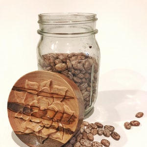 Wooden Carved Lid for Mason Jars (Standard size)