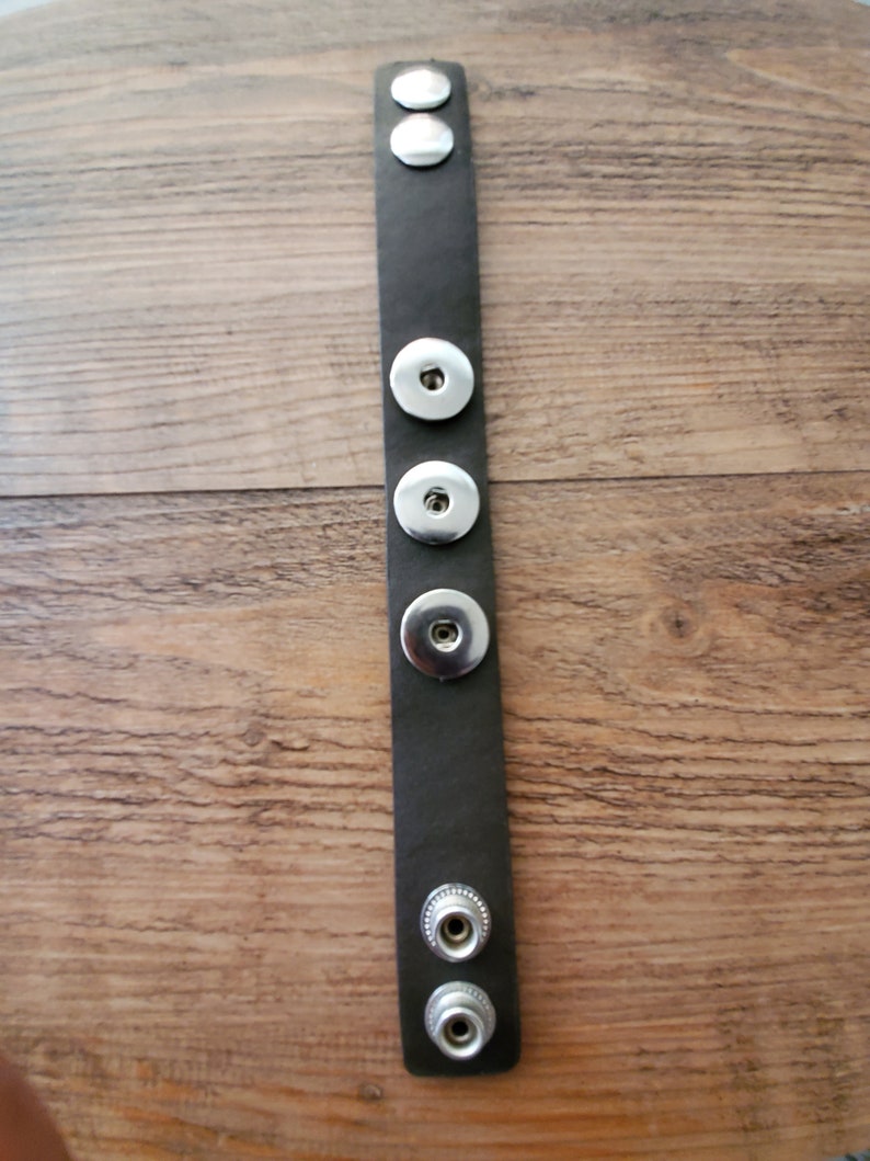 1 Dark Brown Snap Bracelet Snap Charm Leather Snap Button Bracelet for 18 mm Snaps