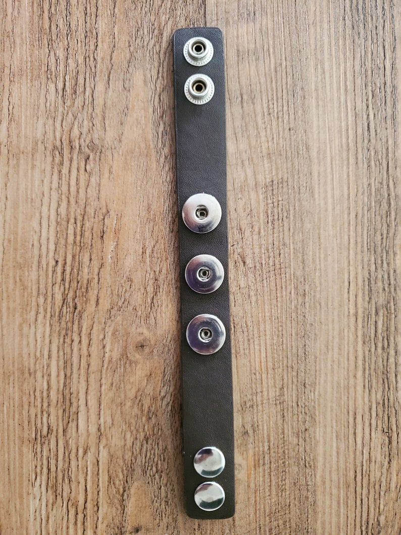 1 Dark Brown Snap Bracelet Snap Charm Leather Snap Button Bracelet for 18 mm Snaps