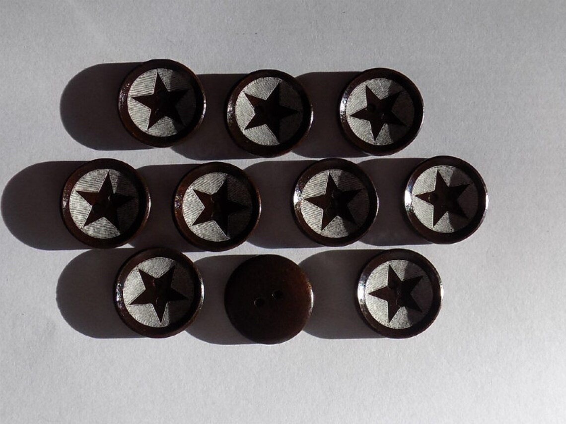 10 Black and White Star Buttons Sewing Buttons WS00027 Etsy