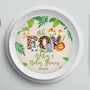 Modèle de plaque de chargeur Jungle Baby Shower | Imprimable | Oh garçon décor | bricolage | Imprimez le vôtre