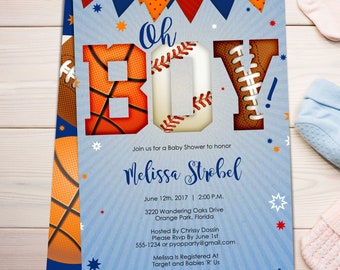 sports theme baby shower decorations