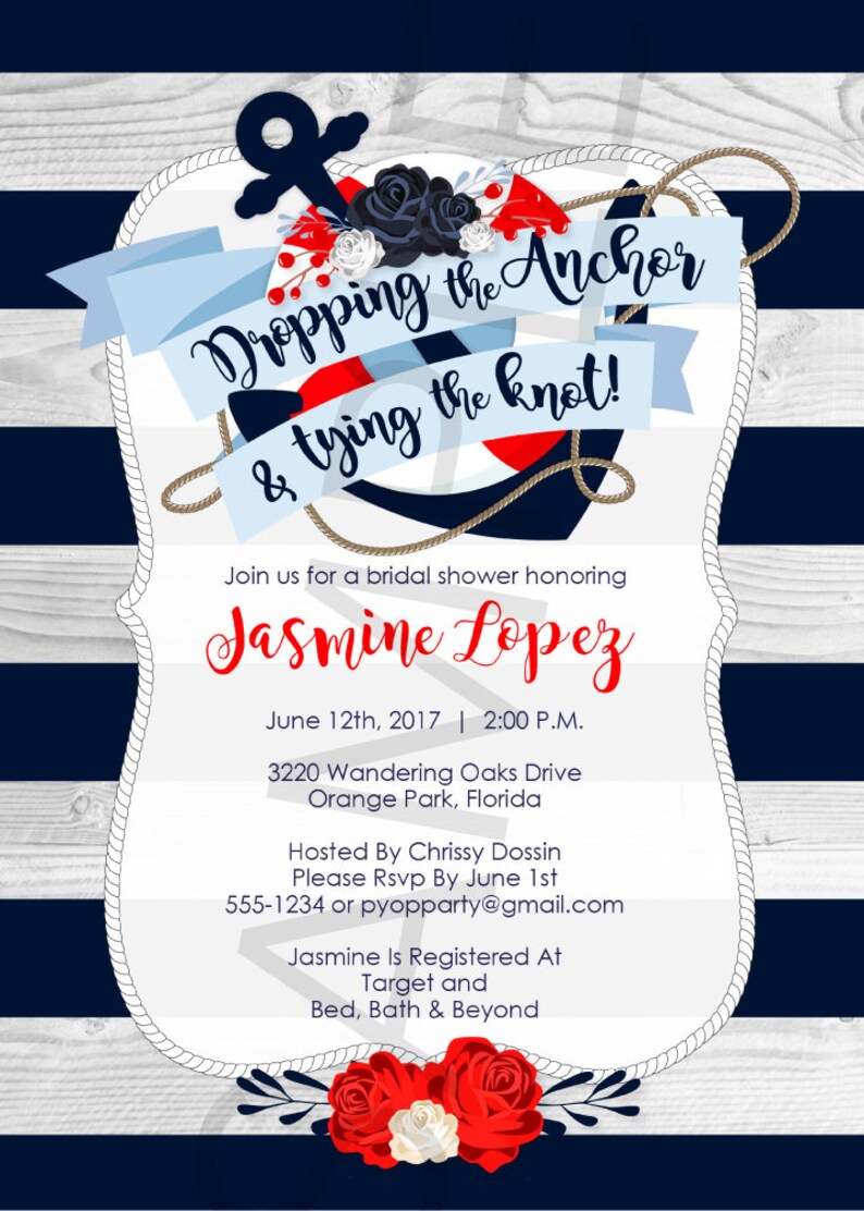 Nautical Bridal Shower Nautical invitation Bridal Shower | Etsy