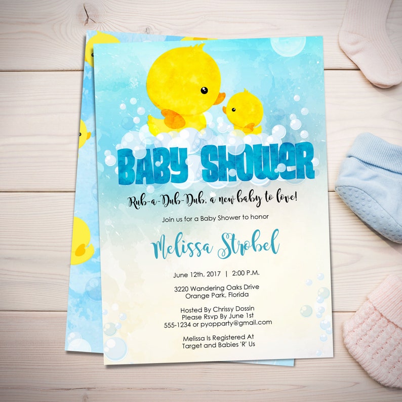 Rubber Ducky Baby Shower Invitation Rubber Duckie Bath Etsy Rubber Ducky Baby Shower Invitation Rubber Duckie Bath Etsy