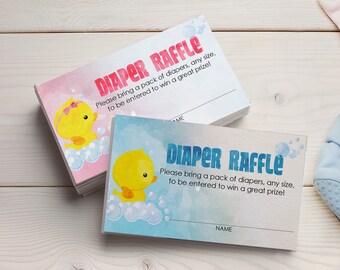 Rubber duck, Yellow duck Baby Shower Insert - Diaper Raffle Card - Sport Diaper Raffle Insert - Baby Shower Invitation Insert
