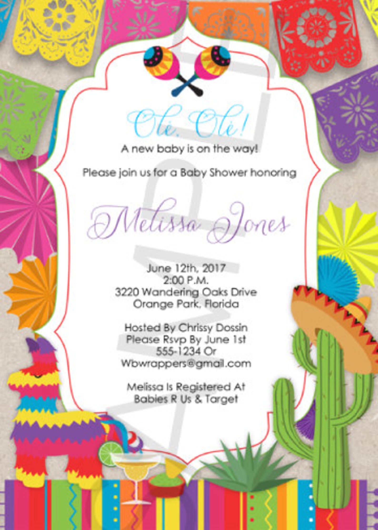 Baby Shower Fiesta Mexican Themed Baby Shower Invitation | Etsy