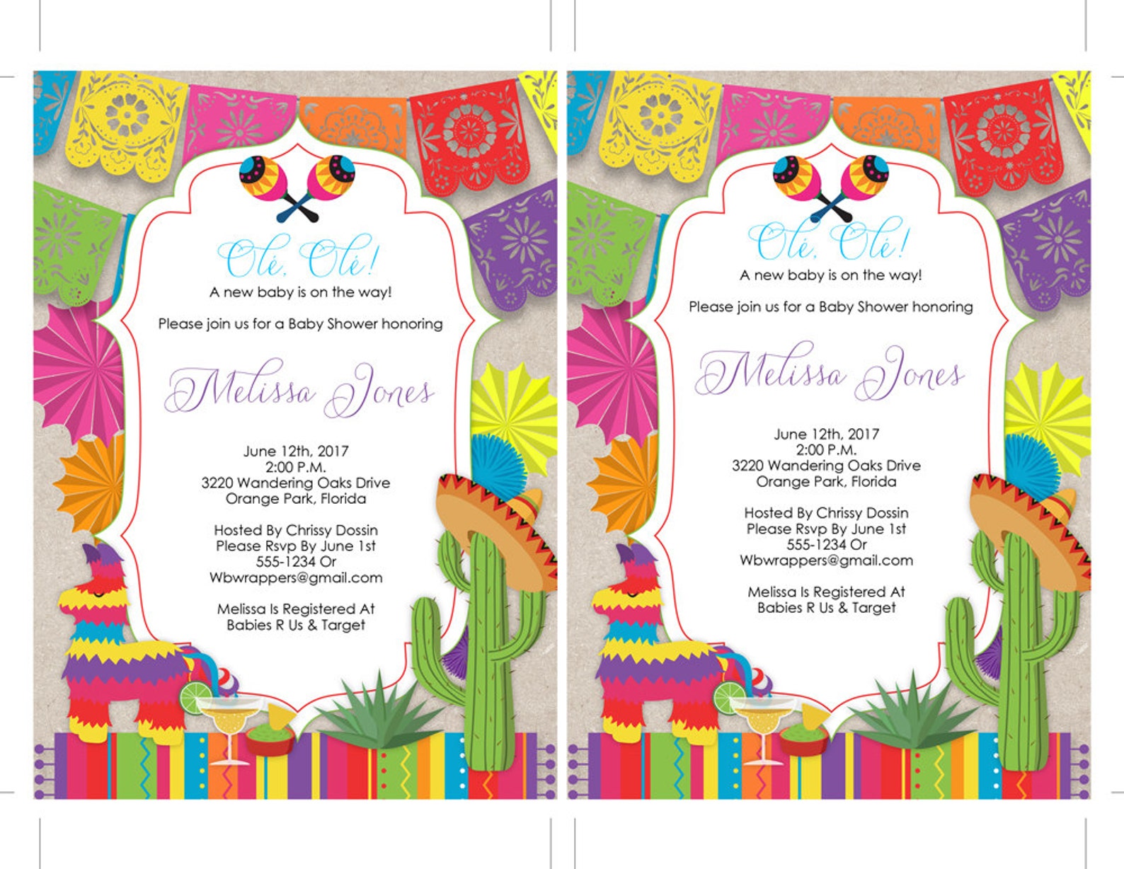 Baby Shower Fiesta Mexican Themed Baby Shower Invitation | Etsy