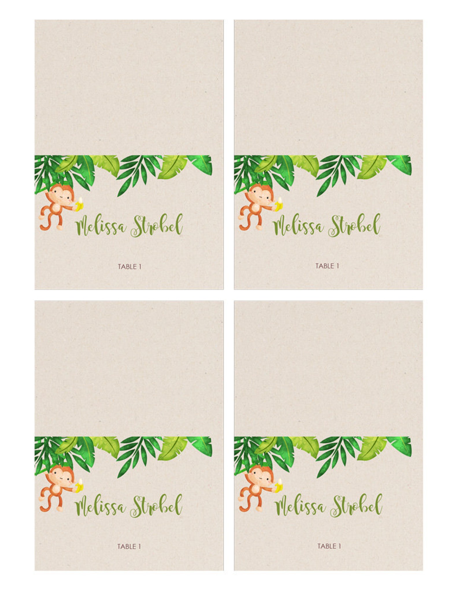 Baby Shower Placecards Cards Editable Name and Table Numbers - Etsy