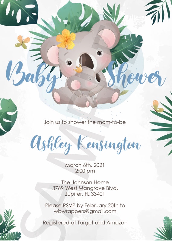 Koala baby shower deals invitations